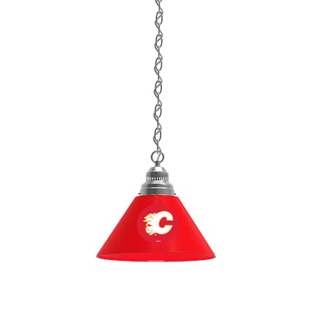 Holland Bar Stool Co Calgary Flames Pendant Light, Chrome Fixture BL1CHCalFla