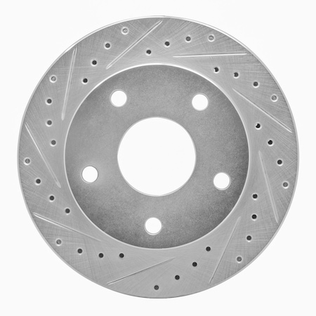 Dynamic Friction Co DFC Brake Rotor - Drilled and Slotted - Silver 631-40077L