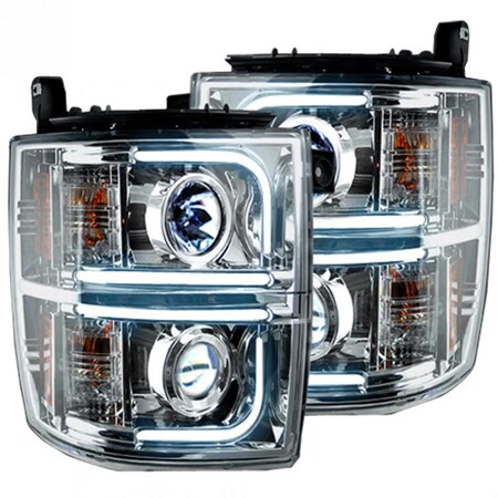 Recon Truck Accessories 14-19 SILVERADO 2500/3500 HD(3RD GEN)PROJECTOR HEADLIGHTS CLEAR/CHROME DRIVE/PAS 264296CLC