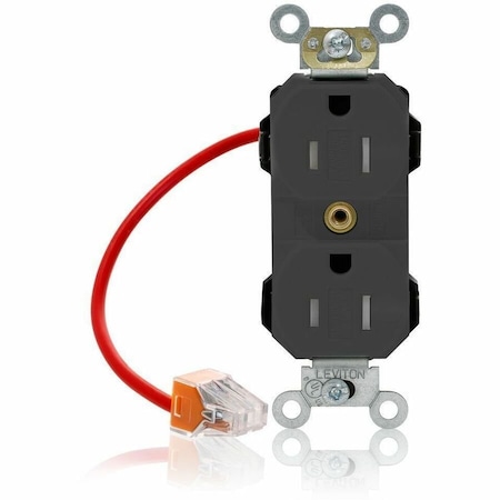 Leviton Straight Blade Receptacle, 5-15R, 15 A, 125V AC, Self-Grounded MT562-SCE