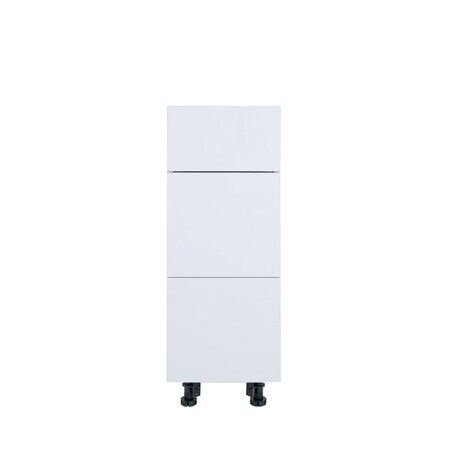 Cambridge Radiance 18 in. W x 21 in. D x 34.50 in. H Ready to Assemble Slab Bath Cabinet in White Gloss SA-VDB18-WG-KIT