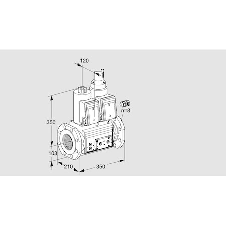 Honeywell Kromschroder Gas Solenoid Valve, Double, DN 100, 500 mbar, IP65 KS88203912