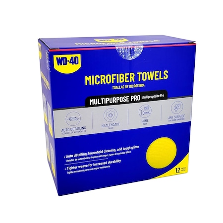 Wd-40 Multipurpose PRO Microfiber Towel - Yellow Color, 12PK L40145