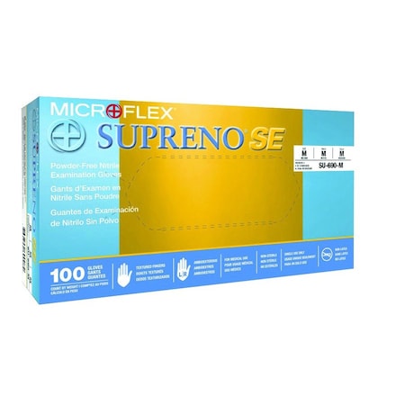 Ansell Healthcare Products MicroFlex Supreno SE Nitrile Gloves, Large, 100 Gloves per Box, 10 Boxes per Case, 10PK 039500-LCS