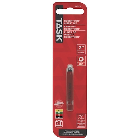 Task Tools Driverbit 2-Rob 2in Red 2pc T67512