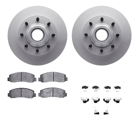 Dynamic Friction Co DFC GEOSPEC Coated Rotor- Heavy Duty Brake Pad includes Hardware 4412-54064