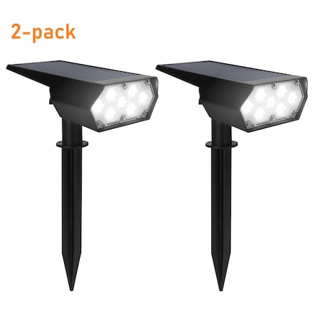 Techko Outdoor Solar Spotlight w/ Wall-Mount & Ground-Stake SHL-921-2