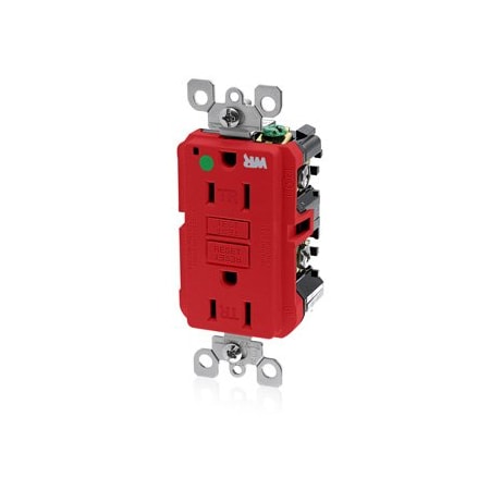 Leviton Self-Test GFCI Receptacle, Hospital Grade, 15 Amp, 125 Volt, 5-15R NEMA GFWT1-HGR