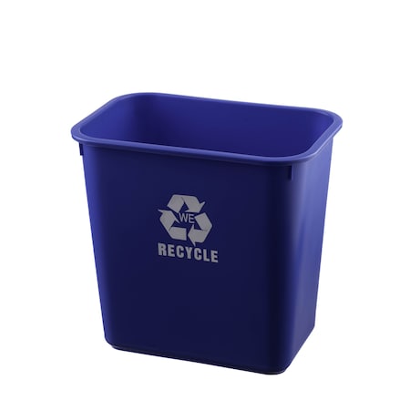 Recycle Collection 8 Qt. Wastebasket, Blue/White, 12PK R4001BR