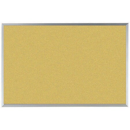 Aarco VIC Cork Bulletin Board w/ a Clear Satin Anodized Al Frame, Fresh Pineapple 24''Hx36''W DW2436212