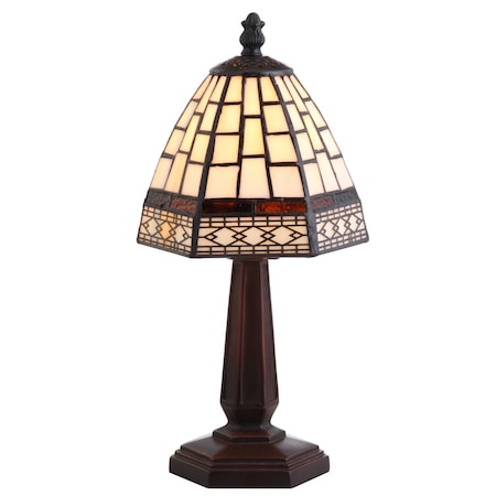 Jonathan Y Carter Tiffany-Style 12" LED Table Lamp, Ivory/Cream JYL8016A