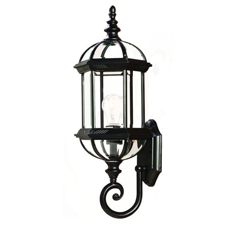 Homeroots Matte Black Cylindrical Lantern Wall Light 398596
