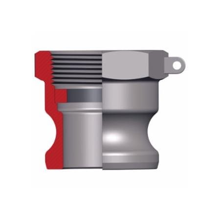 Dixon Valve Andrews/Boss-Lock Type A Cam and Groove Adapters, 1 1/2 in NPT Female, Stainless 238-150-A-SS