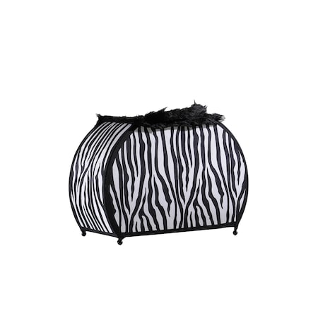 Homeroots 12" Black And White Funky Zebra Pattern Novelty Table Lamp 524254