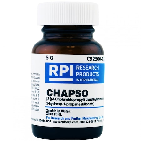 Rpi CHAPSO 3-3-Cholamidopropyl dimethylammonio-2-hydroxy-1-propanesulfonate, 5 Grams C92500-5.0