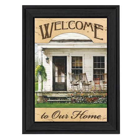 Homeroots Welcome to Our Home 1 Black Framed Print Wall Art 404955