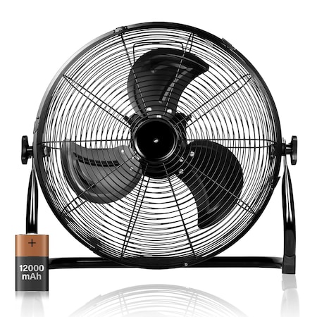 Edendirect 12 in. Heavy-Duty Metal Floor Fan for Industrial, Commercial, Residential, Office, Black IR-FLOOR12Y12000