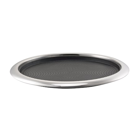 Service Ideas Non-Slip Removable Insert 16 in. Large Round Serving Tray in Polished Stainless TR1614RIPS