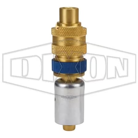 Dixon Dix-Lock N Series Bowes Interchange Quick Disconnect Coupler with Male Locking Head Ferrule, 1/2 in N4S4-B-LS-WF