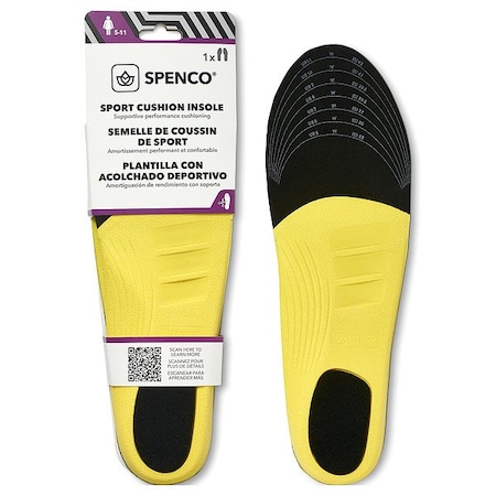 Spenco Insole, Green, Yellow/Black, Women 5-11, PR 92370