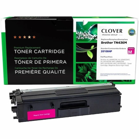 Cig Clover Imaging Remanufactured Extra High Yield Magenta Toner Cartridge for Brother TN436M 201084P