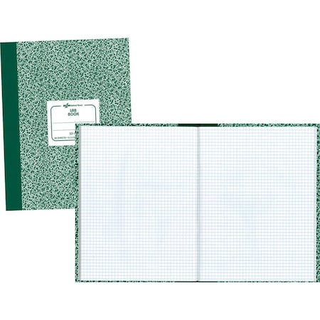 Rediform Lab Book, 5"x5" Quad, 60 Sheets, 10-1/8"x7-7/8", Green Marble Cover 53108
