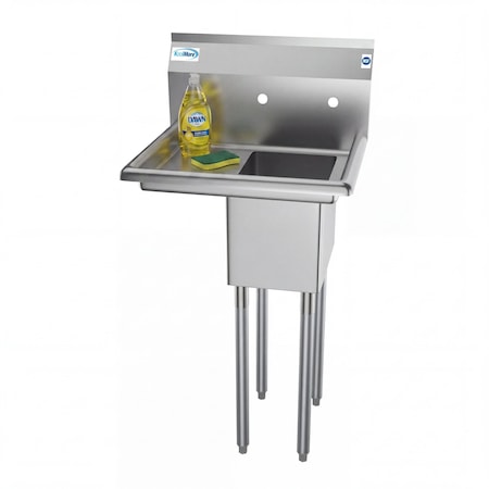 Koolmore Compartment Stainless Steel NSF Commercial Kitchen Prep & Utility Sink with Drainboard SA101410-10L3
