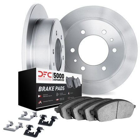 Dynamic Friction Co DFC Brake Rotor with 5000 Brake Pads and Hardware Kit 6512-72281