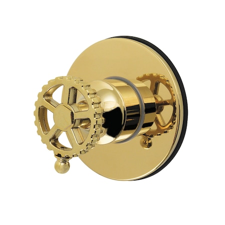 Kingston Brass Single-Handle Six-Way Diverter Valve with Round Trim Kit, Polished Brass KS4032CG
