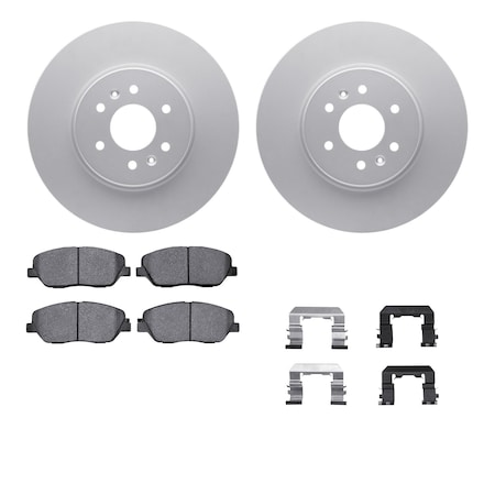 Dynamic Friction Co DFC GEOSPEC Coated Rotors with 5000 Brake Pads - Ceramic and Hardware 4512-21069