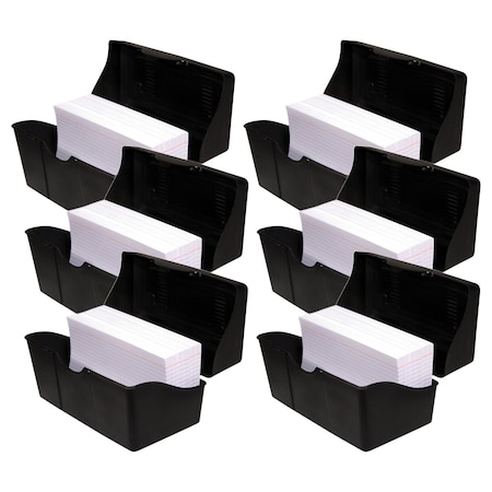 Innovative Storage Designs Black Index Card Holder, 4" x 6", 6PK 45002