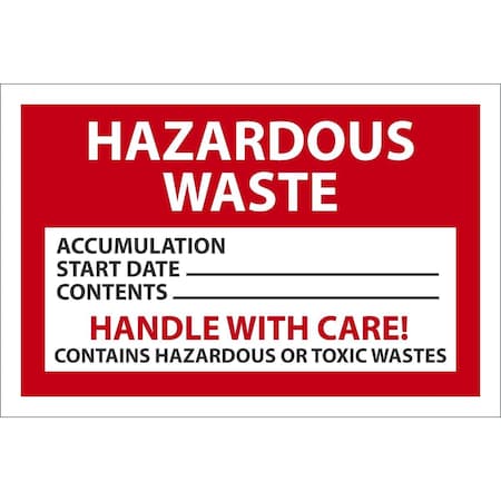 Accuform HAZARDOUS WASTE LABELS HAZARDOUS WASTE MHZW15EVL