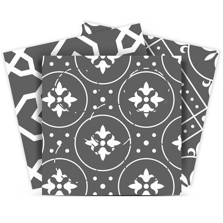 Homeroots 7" X 7" Gray And White Mosaic Peel And Stick Removable Tiles 390711