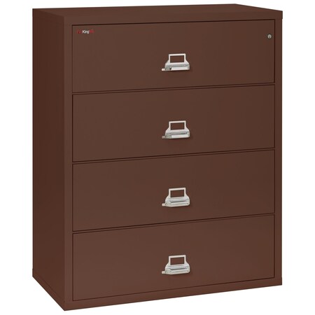 Fireking 4 Drawer, 1 Hr Fire & Impact Rated, 44" Wide Lateral Brown 4-4422-CBR