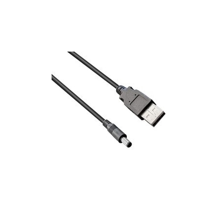 Cable Wholesale USB 2.0 A Male to DC Plug (5.5mm x 2.1mm) Power Cable, 3 foot, Black 10W1-43003