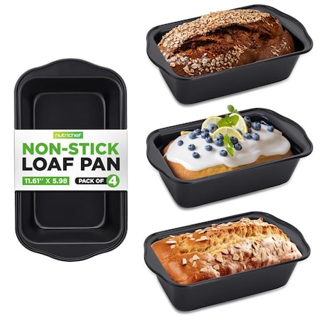 Nutrichef Loaf Pans Set of 4 NCLP4BK