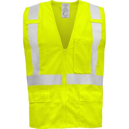 Ironwear Hi-Vis Safety Vest L Class 2 , Zipper 5 Pockets 1284-LZ-RD-L