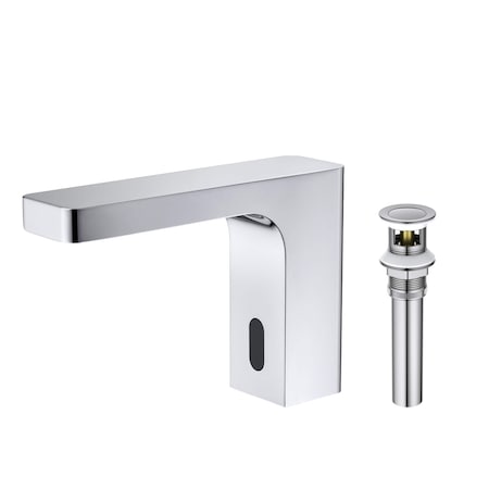 Kibi Blaze Touchless Bathroom Faucet with Pop-Up Drain, Plug-In or Battery Powered C-KBF1030CH