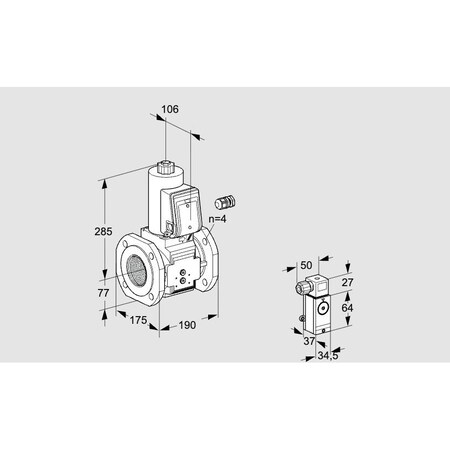 Honeywell Kromschroder Gas Solenoid Valve - Class A, 500 mbar, IP65, EN 161, VAS-VCS Series KS88204710