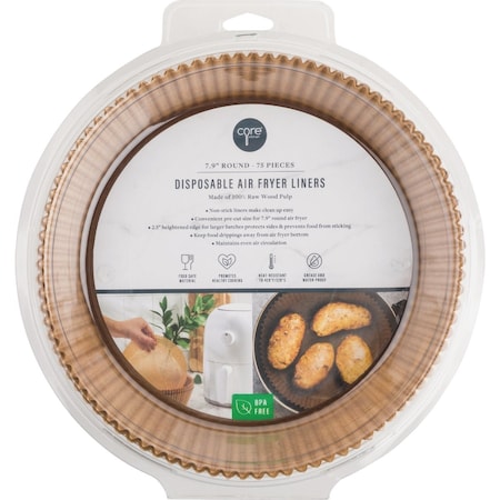 Core Home 7.9'' Round Air Fryer Liners, 75-Count DBC49174