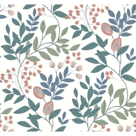 York Wallcoverings Eden Retreat Pink and Teal Wallpaper MN1843