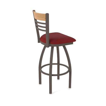 Holland Bar Stool Co Eleanor 30in Swivel Bar Stool with Bronze Finish, Medium Back and Graph Ruby Seat 880