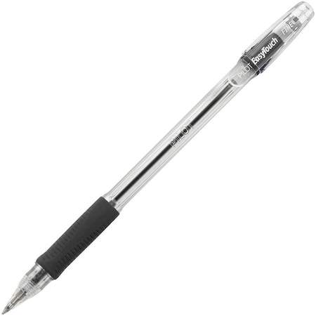 Pilot EASYTOUCH STICK BALLPOINT PEN, FINE 0.7MM, BLACK INK, CLEAR BARREL, DOZEN 32001