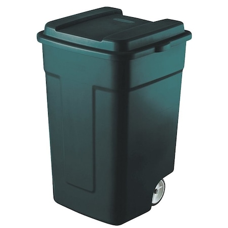 Rubbermaid Trash Can, 50 gal Capacity, Plastic, Green, SnapFit Lid Closure FG285100EGRN