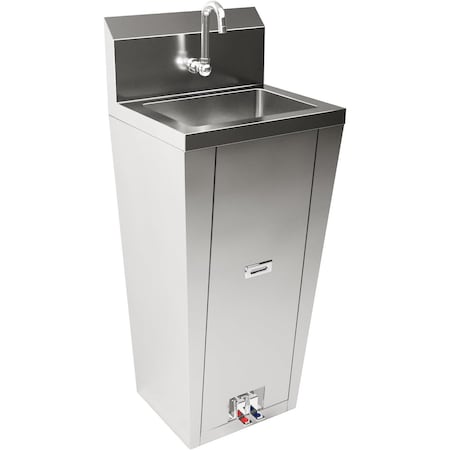 Amgood 10 in. x 14 in. Hands-Free Hand Sink With Pedestal Base SINK HS-42PB-Z