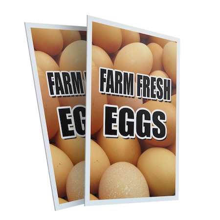 Signmission Farm Fresh Eggs, Plastic Signs Only 24 Inch x 36 Inch, Corrugated Plastic, 2PK CSB-2436-2PACK-Farm Fresh Eggs