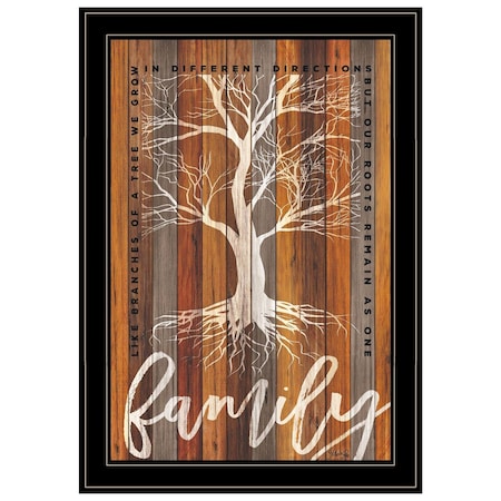 Homeroots Family Roots 2 Black Framed Print Wall Art 405229