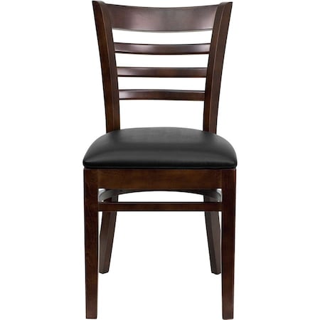 Flash Furniture Hercules Restaurant Chair, Wood Back, 17-1/4 in W 20" L 33-3/4" H XU-DGW0005LAD-WAL-BLKV-GG