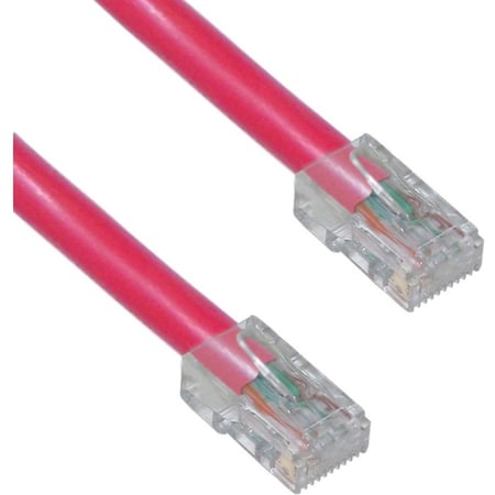 Cable Wholesale Cat6 Red Copper Ethernet Patch Cable, Bootless, POE Compliant, 2 foot 10X8-17102