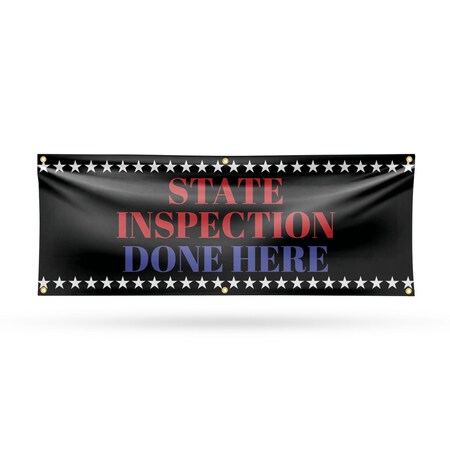 Signmission State Inspection Done Here, 24 Inch x 72 Inch, Vinyl Banner B-72-30866